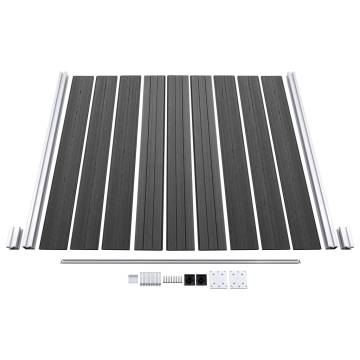 Fence Panel Set WPC 353x186 cm Black - Durable & Stylish