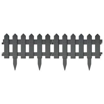 Lawn Edgings 25 pcs Anthracite 10 m PP - Durable Garden Borders