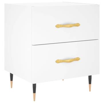 Stylish White Bedside Cabinet - 40x35x47.5 cm | HipoMarket