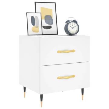 Stylish White Bedside Cabinet - 40x35x47.5 cm | HipoMarket