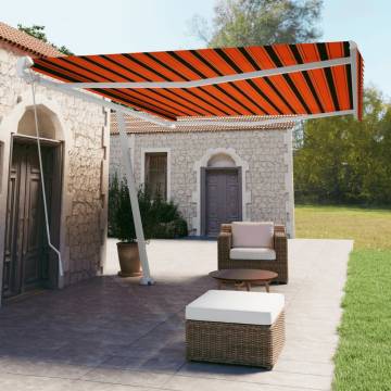 Freestanding Manual Retractable Awning 500x350 cm - Orange/Brown