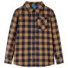 Kids' Plaid Shirt Cognac and Blue 140 Size 140 (9-10y) 