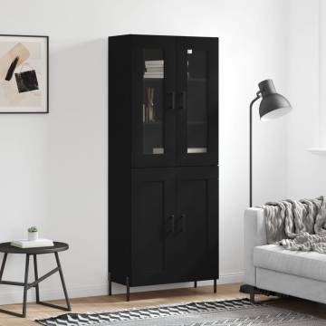 Elegant Highboard Black 69.5x34x180 cm - Durable & Stylish