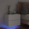 Wall-mounted Bedside Cabinet with LED Lights White Colour white Quantity in Package 1 