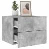 Wall-Mounted Bedside Cabinets with LED Lights - 2 pcs Grey