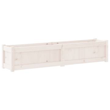 2 pcs White Solid Wood Pine Garden Planters - Hipomarket