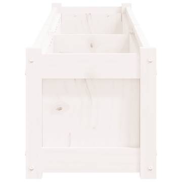 Garden Planter White 180x31x31 cm - Solid Pine Wood