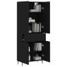 Stylish Highboard Black 69.5x34x180 cm - Durable Engineered Wood