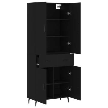 Stylish Highboard Black 69.5x34x180 cm - Durable Engineered Wood