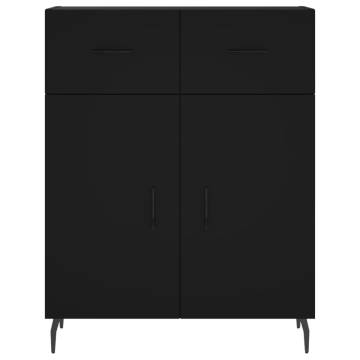 Stylish Highboard Black 69.5x34x180 cm - Durable Engineered Wood