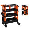 FX-Tools 4-Tier Tool Trolley - Black and Orange Storage Cart