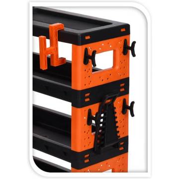 FX-Tools 4-Tier Tool Trolley - Black and Orange Storage Cart