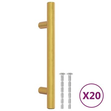 Gold Stainless Steel Cabinet Handles - 20 pcs | Hipomarket UK