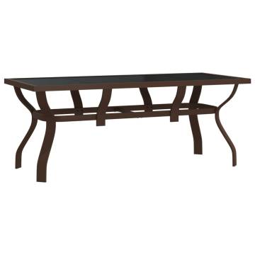 Garden Table Brown and Black 180x80 cm | Stylish Outdoor Dining