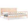 Solid Wood Bed Frame with Headboard 200x200 cm | HipoMarket UK