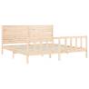 Solid Wood Bed Frame with Headboard 200x200 cm | HipoMarket UK