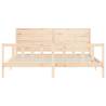 Solid Wood Bed Frame with Headboard 200x200 cm | HipoMarket UK