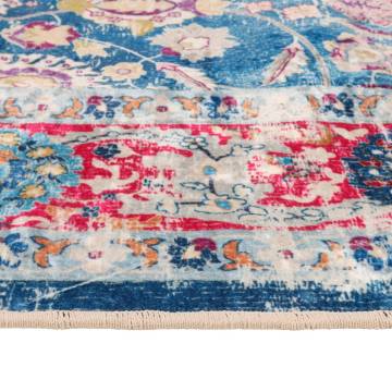 Washable Multicolour Rug 80x150 cm - Anti Slip & Soft Velvet