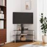 Corner TV Stand 3-Tiers for 32-70 Inch Black and Silver Colour black and silver Quantity in Package 1 Height 110 cm Width 90 cm 