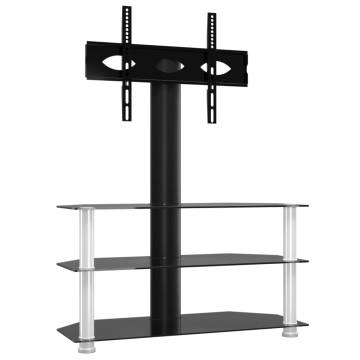 Corner TV Stand 3-Tiers for 32-70 Inch TV - Black & Silver