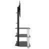 Corner TV Stand 3-Tiers for 32-70 Inch TV - Black & Silver