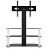 Corner TV Stand 3-Tiers for 32-70 Inch TV - Black & Silver