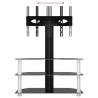 Corner TV Stand 3-Tiers for 32-70 Inch TV - Black & Silver