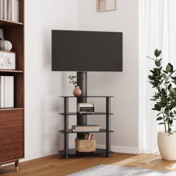 Corner TV Stand 4-Tiers for 32-70 Inch TV - Black