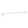 Monitor Stand White - Ergonomic Tempered Glass & Metal Design