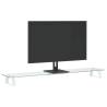 Monitor Stand White - Ergonomic Tempered Glass & Metal Design