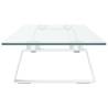 Monitor Stand White - Ergonomic Tempered Glass & Metal Design