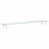 Monitor Stand White - Ergonomic Tempered Glass & Metal Design