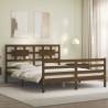 Solid Wood Bed Frame with Headboard - Honey Brown 160x200 cm