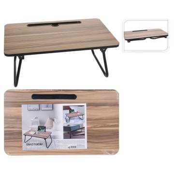 Excellent Houseware Foldable Bed Table - Natural & Black