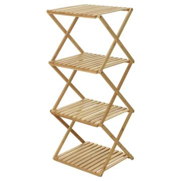 Home&Styling 4-Tier Folding Bamboo Shelf | Stylish Storage