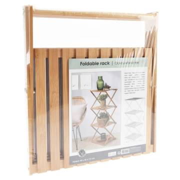 Home&Styling 4-Tier Folding Bamboo Shelf | Stylish Storage