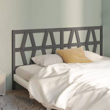 Stylish Grey Bed Headboard - 206x4x100 cm Solid Pine Wood