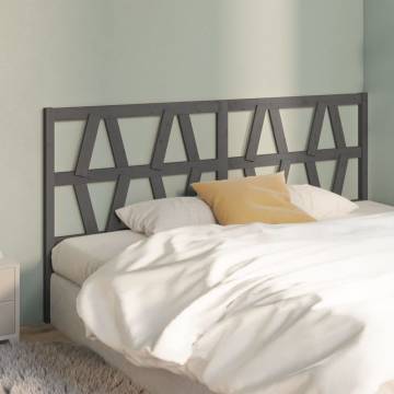 Stylish Grey Bed Headboard - 206x4x100 cm Solid Pine Wood