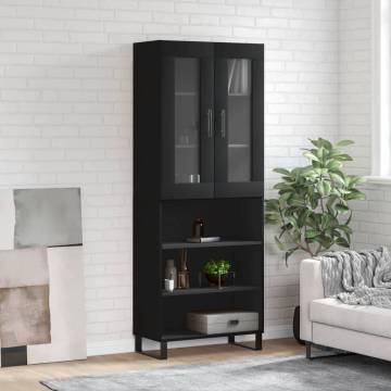 Stylish Highboard Black 69.5x34x180 cm | HipoMarket