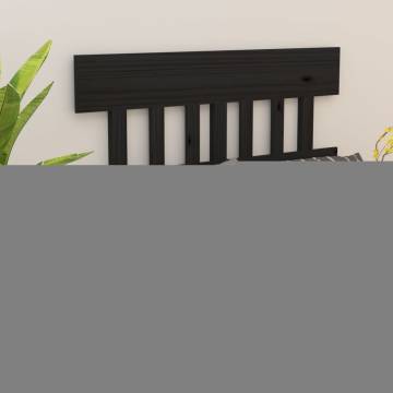 Stylish Black Pine Bed Headboard | 123.5x3x81 cm