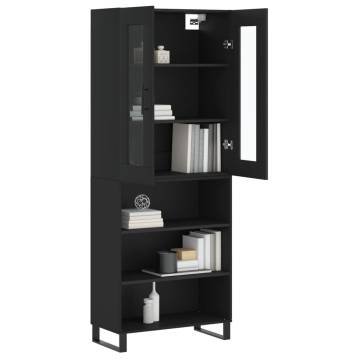 Stylish Highboard Black 69.5x34x180 cm | HipoMarket