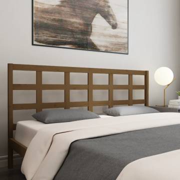 Honey Brown Solid Pine Bed Headboard - Stylish & Sturdy