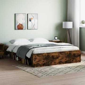 Bed Frame Smoked Oak 150x200 cm King Size - Stylish & Sturdy