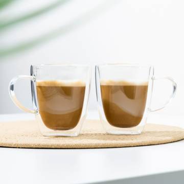 HI Cappuccino Glass Set 2 pcs - 270ml Double Wall | HipoMarket