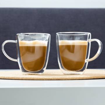 HI Cappuccino Glass Set 2 pcs - 270ml Double Wall | HipoMarket