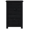 Elegant Black Bedside Cabinets - 2 pcs Solid Pine - Hipomarket