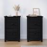 Elegant Black Bedside Cabinets - 2 pcs Solid Pine - Hipomarket