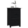 Elegant Black Bedside Cabinets - 2 pcs Solid Pine - Hipomarket