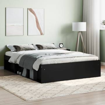 Stylish Black Bed Frame 135x190 cm Double - HipoMarket