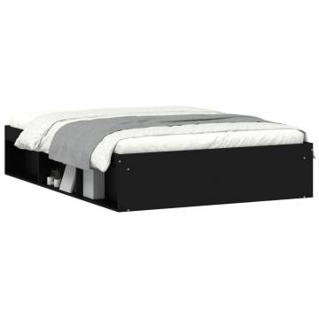 Stylish Black Bed Frame 135x190 cm Double - HipoMarket